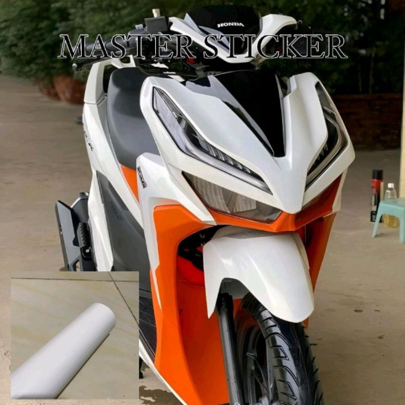 sticker skotlet motor dan mobil warna PUTIH GLOSSY kualitas premium