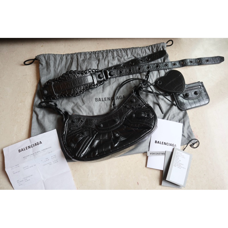 [DP Only] Balenciaga Le Cagole XS Croco Full Black