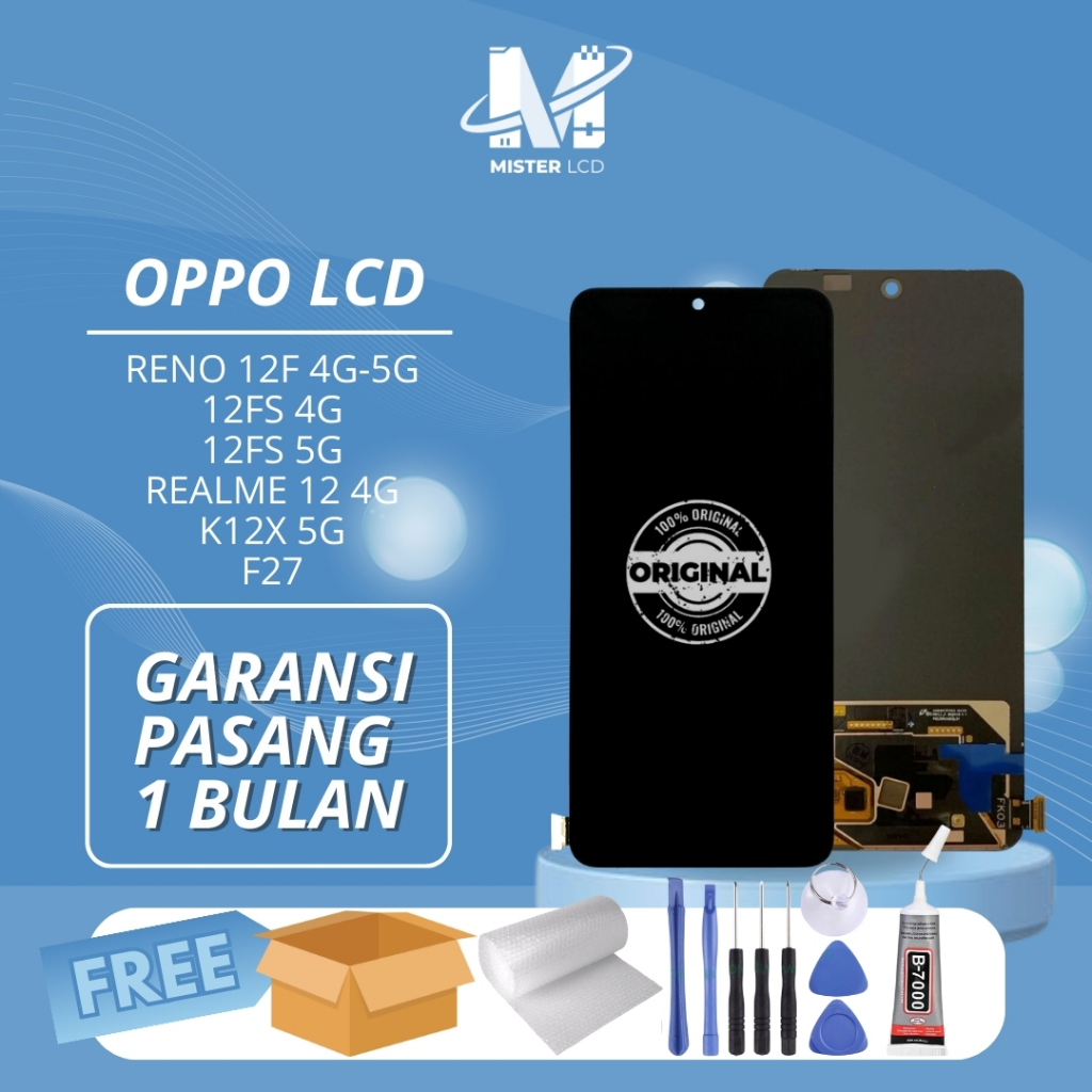 LCD OPPO RENO 12F 4G-5G / 12FS 4G / 12FS 5G / REALME 12 4G / K12X 5G / F27 (FINGER) FULLSET ORIGINAL