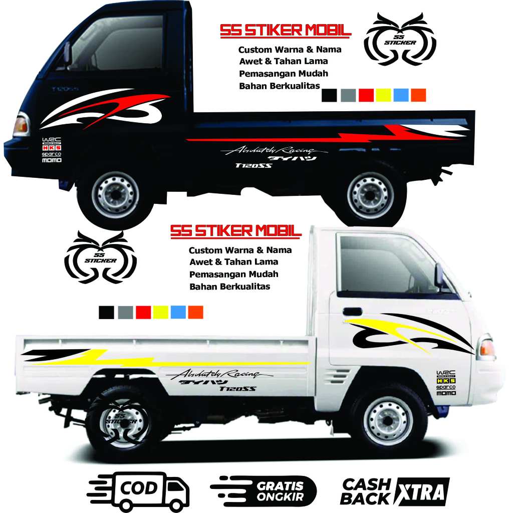 Sticker sticker mobil pick up T120ss carry futura apv grandmax L300 T120ss semua jenis pick up terba