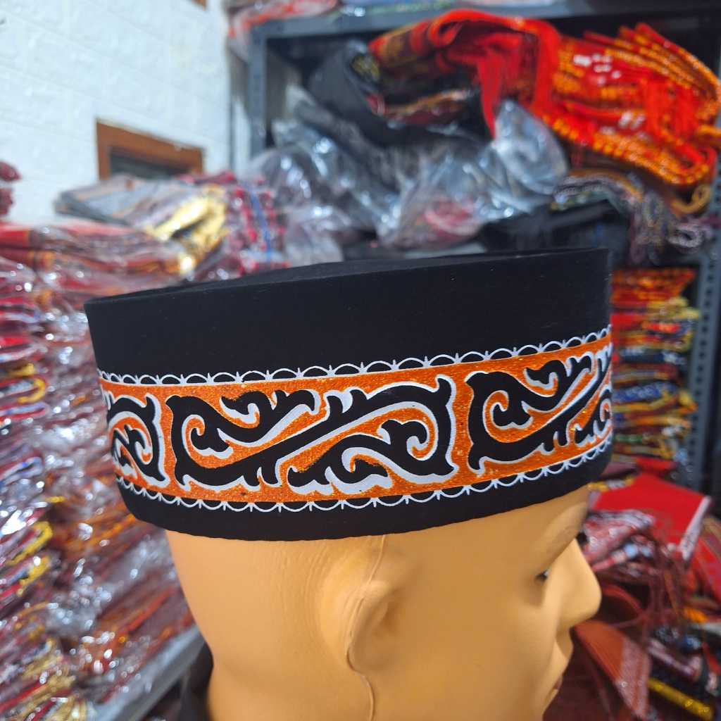 topi peci songkok kopiah motif sablon batik AC / songkok batak / peci adat batak