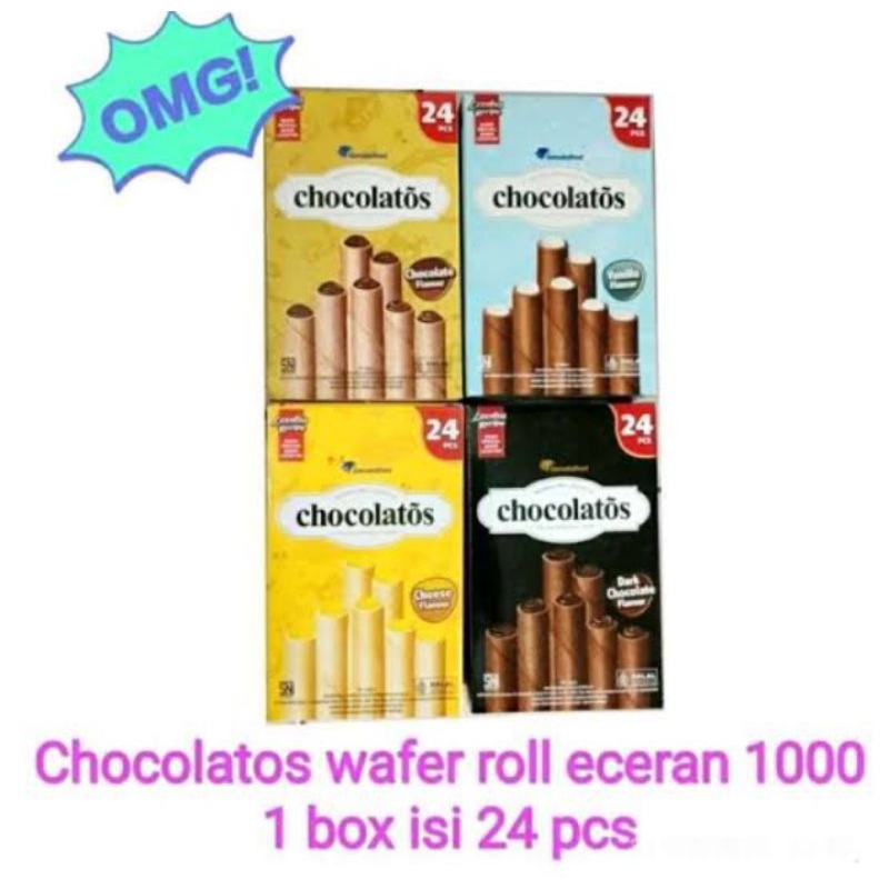 

Chocolatos 1000 | Wafer roll berisi 24pcs/box@14gr