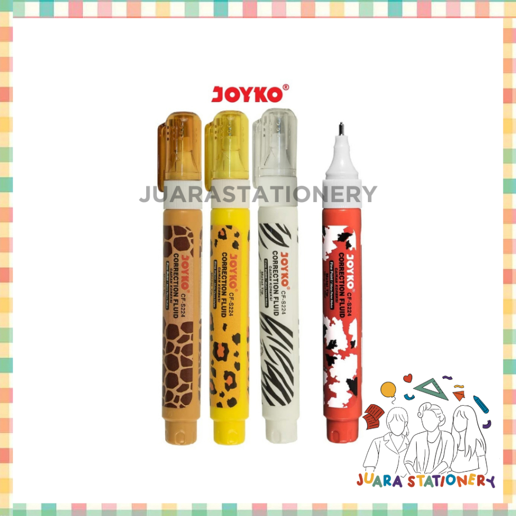 

(2554) JUARASTATIONERY Correction Fluid Joyko CF-S224 Motif Hewan / Tip Ex Cair Tip-Ex Cair