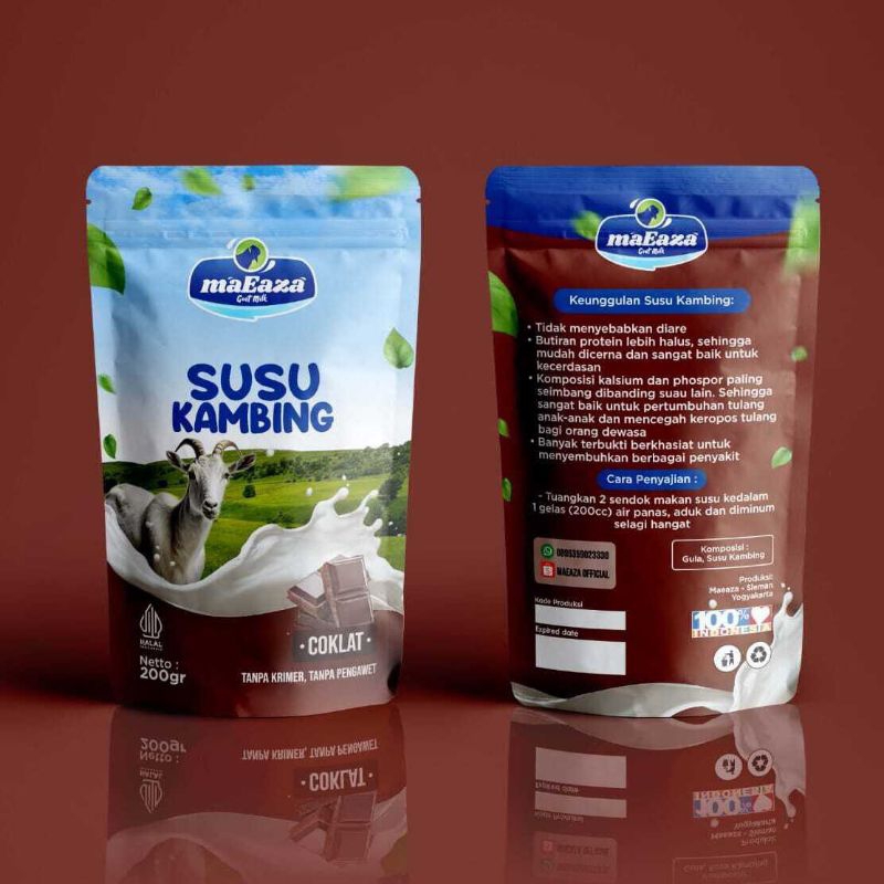

Maeaza Susu Kambing Etawa Bubuk rasa Cokelat Tanpa Krimer (200gr)