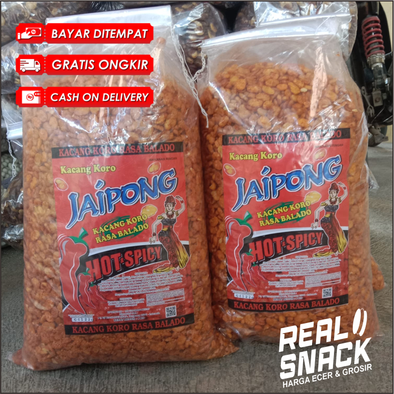 

KACANG KUPAS KORO MERSI PEDAS BALADO KEMASAN BESAR 1BAL ISI 4KG