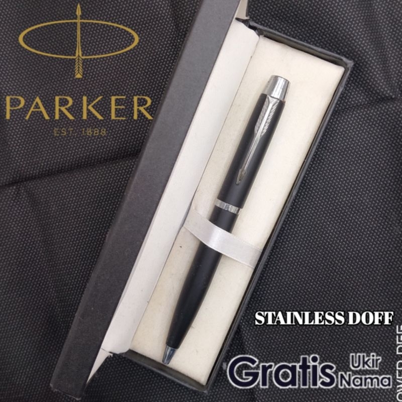 

Ballpoint Mewah Pulpen Parker Doff Stainless Gratis Grafir Nama Dan Box Exlusive