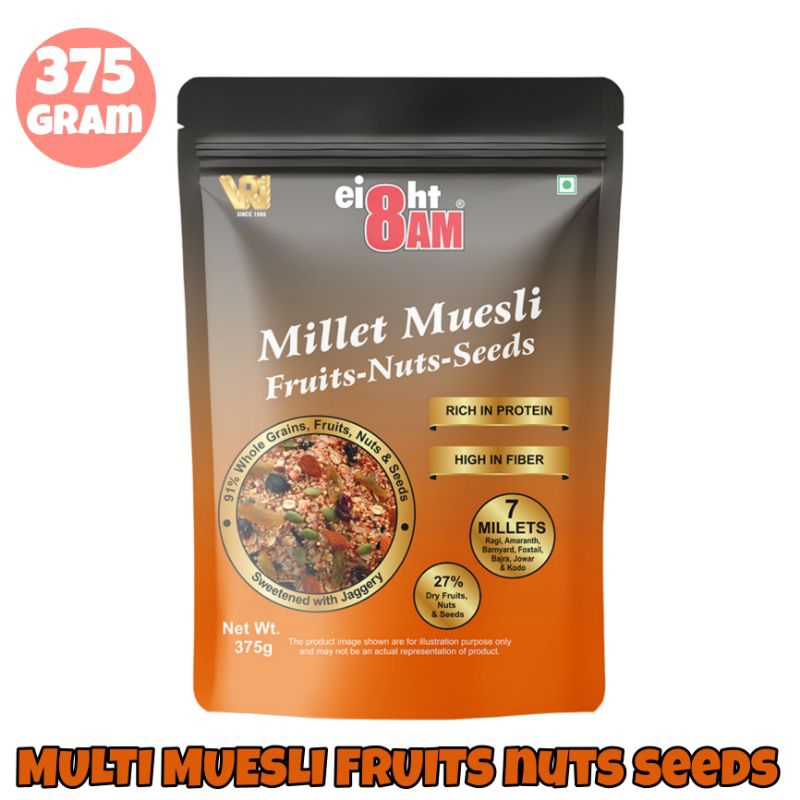 

multi muesli fruits nuts seeds 375g EXP 6/8/2025