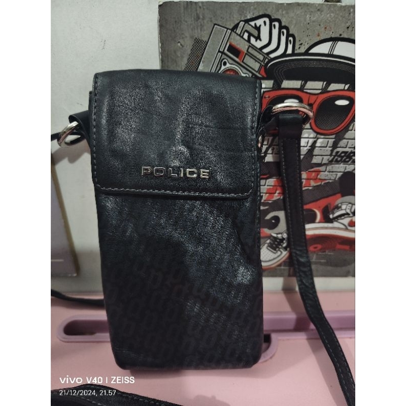 Tas Sling HP Kulit Asli Police ORI Preloved