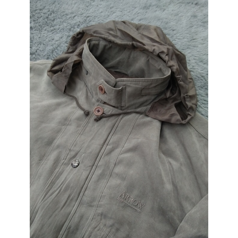 Arrow Work Jacket Vintage Harrington Suede hidden hoodie