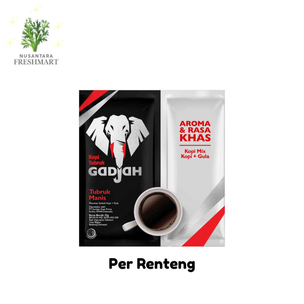 

[Nusantara Freshmart] Kopi Tubruk Gadjah Manis Renceng - Per Renteng