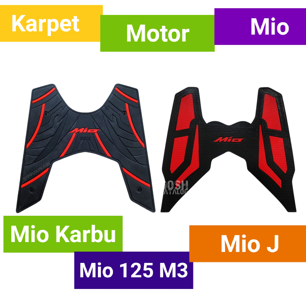 Karpet Motor Mio Karbu Variasi Motor Mio 125 Aksesoris Mio M3 Bahan Karet Premium Pijakan Kaki Mio J
