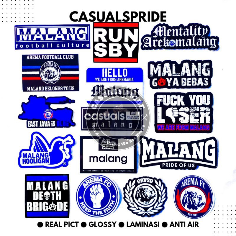 

Sticker Murah Arema FC 1987 Casuals Ultras Curva Sud Aremania Aremanita Anti Air