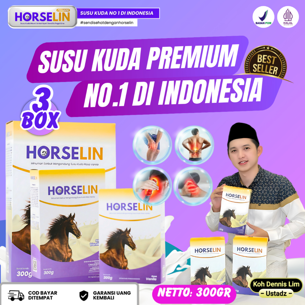

HORSELIN Susu Kuda Liar Sumbawa 300gr Membantu Mengatasi Permasalahan Persendian dan Tulang - 3 BOX
