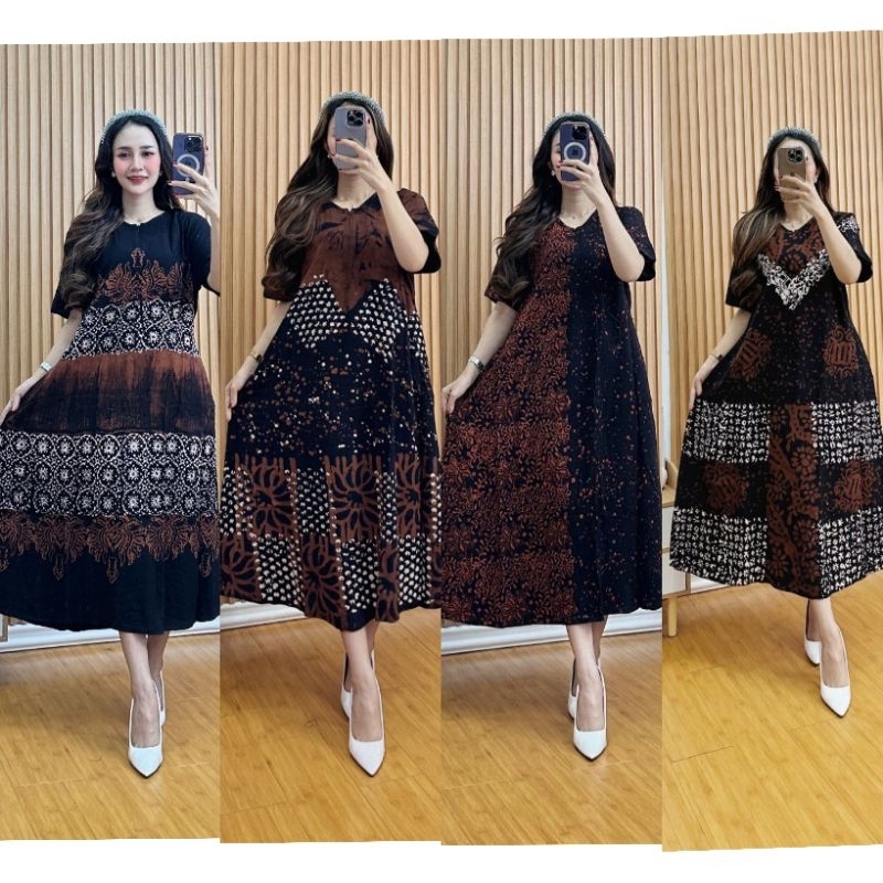 daster batik cap malaman hitam coklat sogan