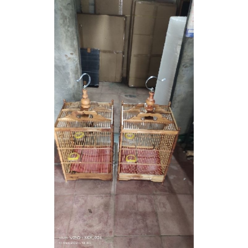 sangkar/kandang burung kenari,cucak ijo mini,kutilang,dll kayu jati pernisan terlaris