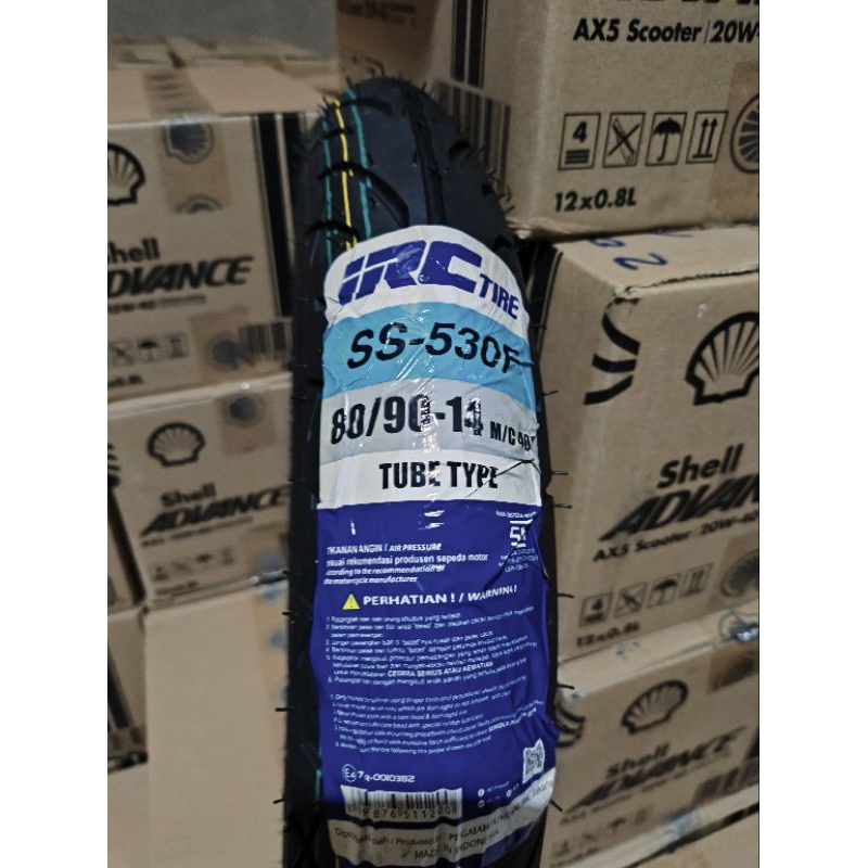 Ban Luar IRC SS-530F 80/90-14 Tubetype / Untuk Ban Sepeda Motor Depan Beat Vario Mio Scoopy Spacy