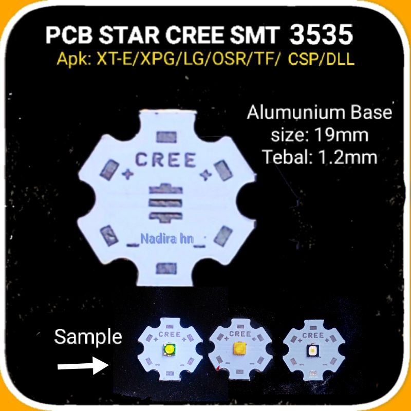 PCB Led Cree 3535 star  heatsink XT-E XP-G OST-TG LG TF CSP dll SMT 3535