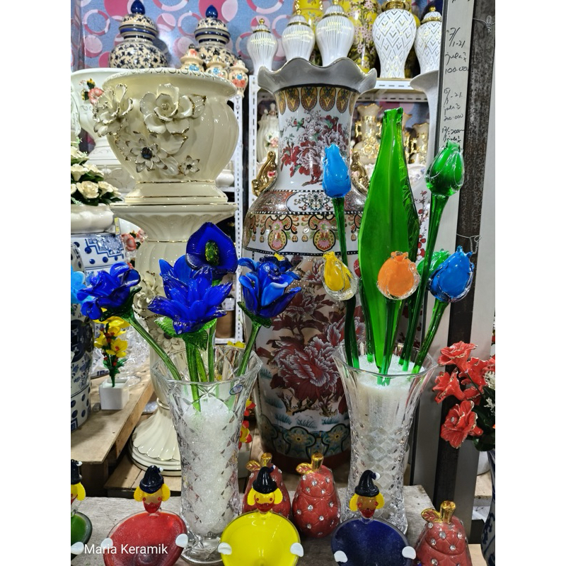 bunga tulip kristal set