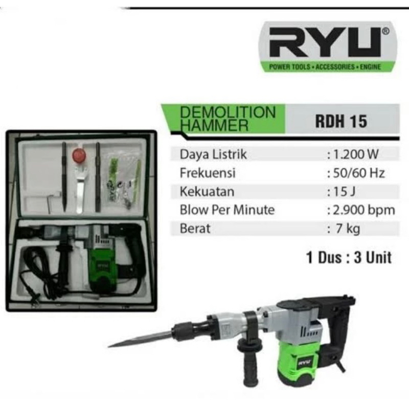 Mesin Bor Bobok Beton RYU RDH 15 Demoilition hammer bor bobok beton japan