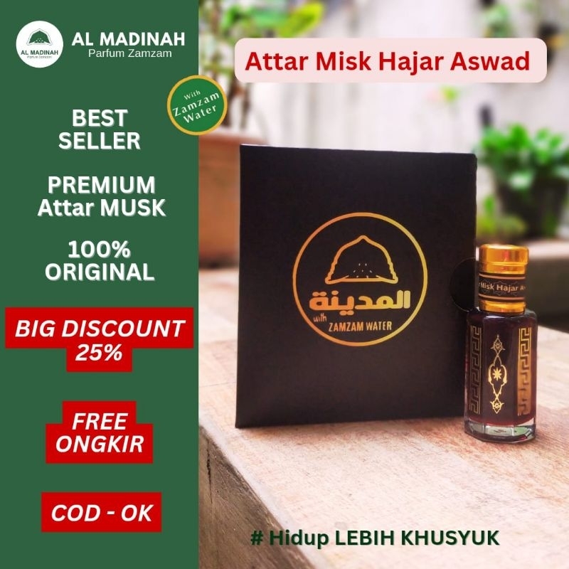 MISK HAJAR ASWAD - ATTAR SERIES - AL MADINAH PARFUM ZAMZAM - Original Makkah Madinah - Haramain Oud 