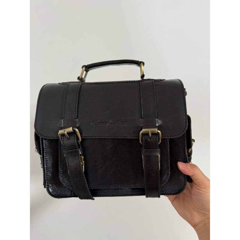 Kenes Leather Black Tas Kulit Tas Kerja Tas Formal Tas wanita