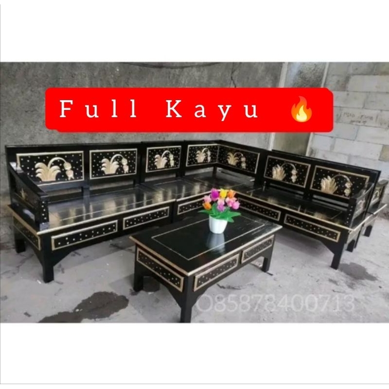 Ready Stok !! kursi tamu sudut minimalis kayu kursi sudut pojok minimalis kursi ruang tamu meja tamu