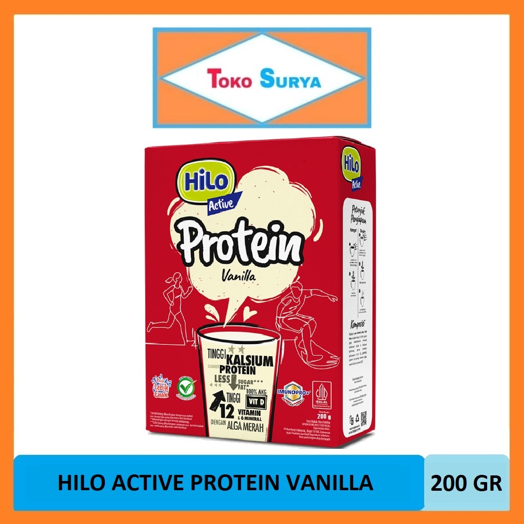 

Hilo Active Protein Vanilla Susu Bubuk Kalsium & Protein Rasa Vanila 200 Gr