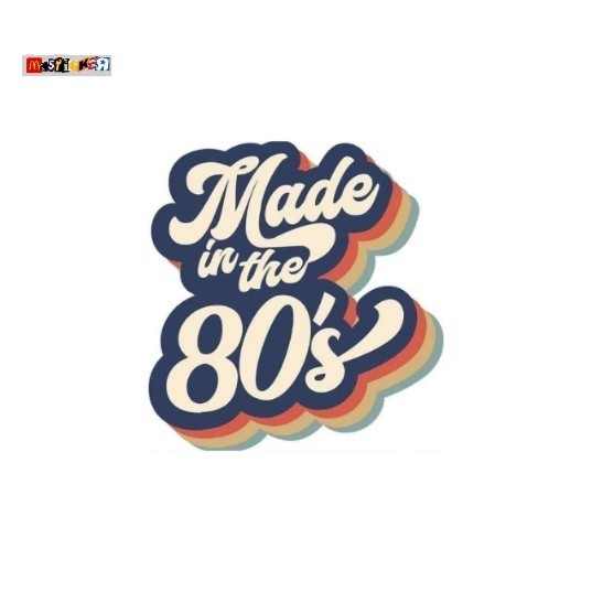

sticker made in the 80s logo diecut stiker retro generasi 80an Y2K milenial