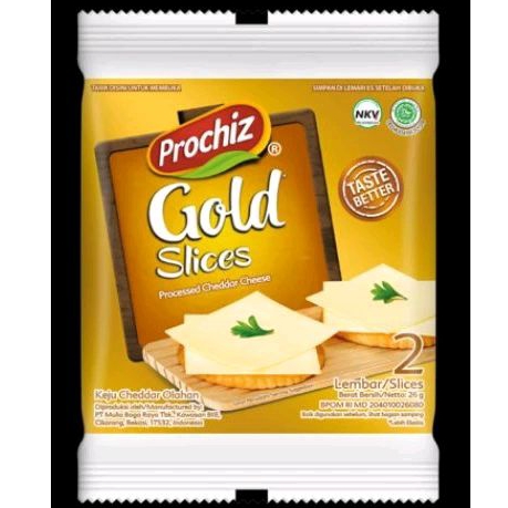 

KEJU PROCHIZ GOLD CEDHEDDAR MINI 60GR / PROCHIZ GOLD SLICE ISI 2 LEMBAR