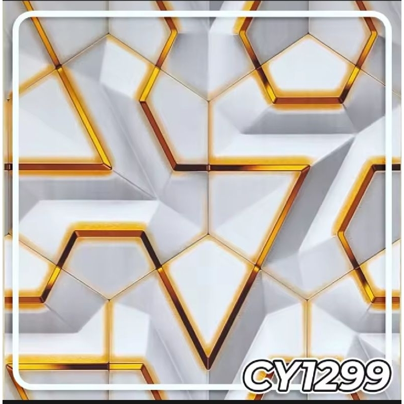 WALLPAPER DINDING MOTIF GEOMETRI PUTIH