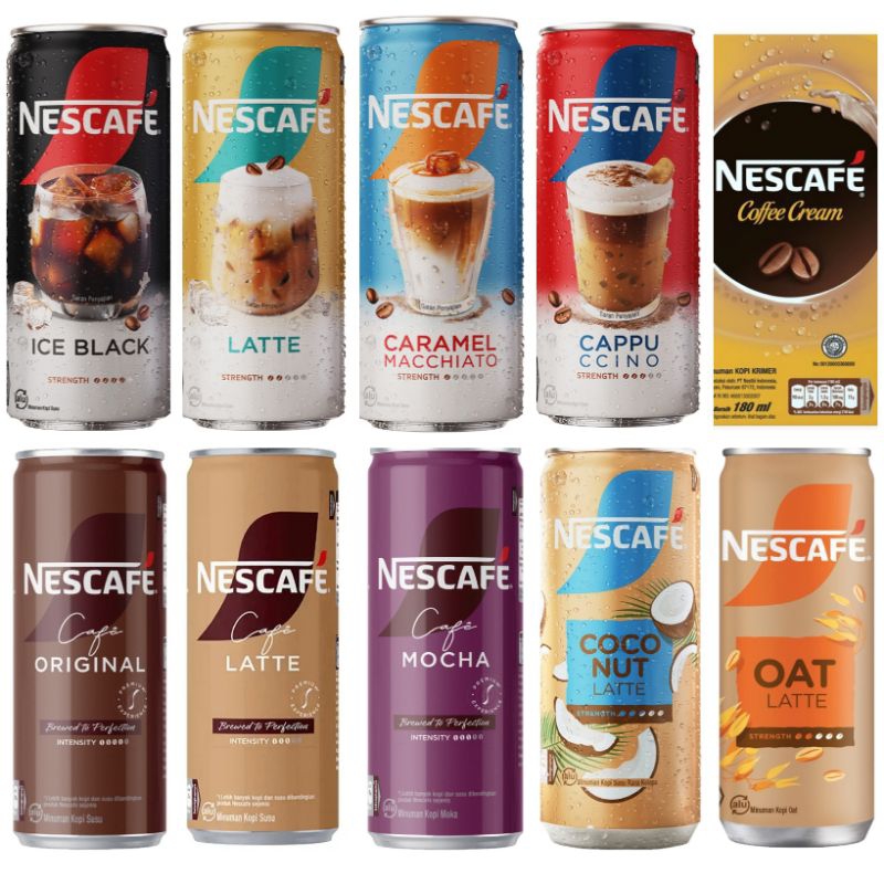 

(instant saja) NESCAFE aneka kopi siap minum kotak kaleng ice Black original Coffee cream vanilla latte cappuccino oat coconut