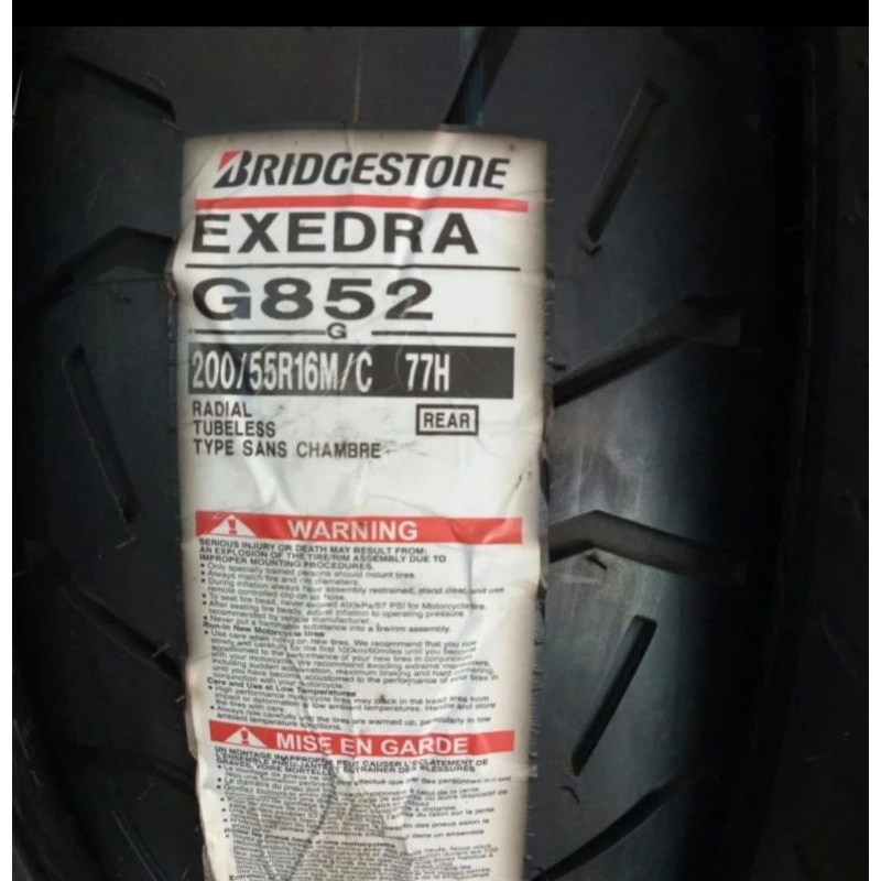 BAN LUAR BATTLAX BRIDGESTONE G852 UKURAN 200/55-16 TUBELESS