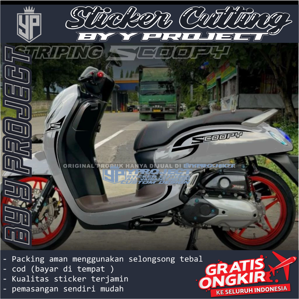 SCOOPY STRIPING MOTOR SCOOPY 2021 2022 2023 2024 STRIPING SIMPEL CUTTING STICKER