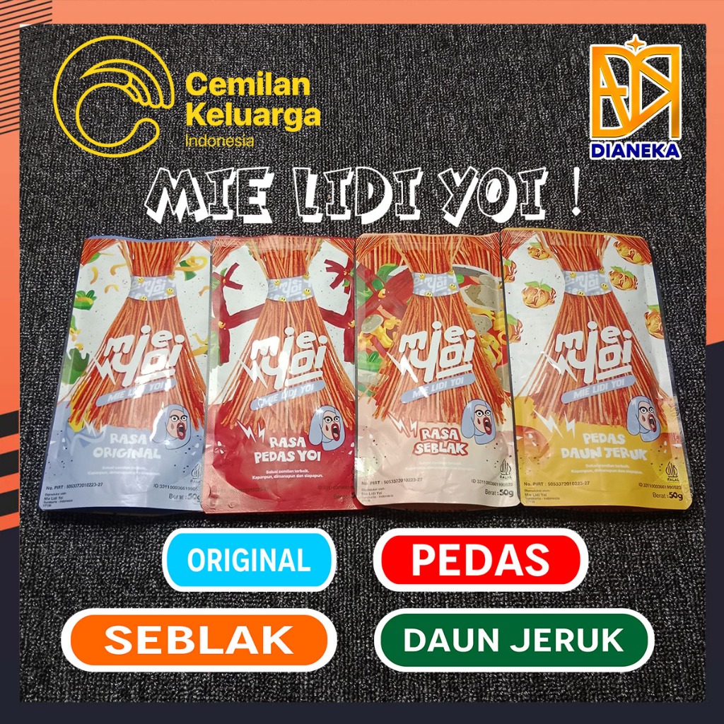 

MIE LIDI YOI - Cemilan Ringan Anak-Anak By Cekelin Renyah Dan Enak @50gr