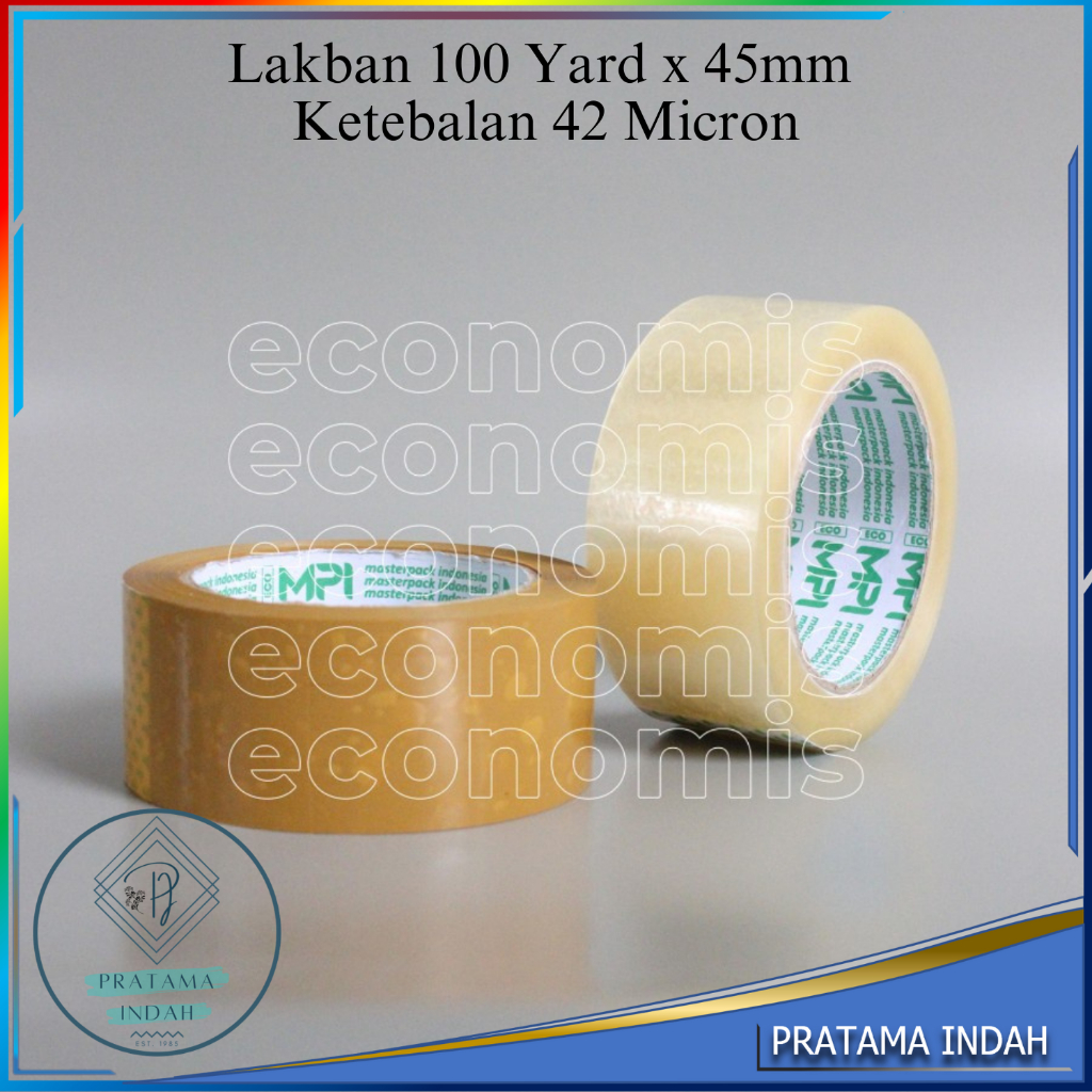 

Lakban 100 Yard 45mm ketebalan 42 Micron Daya Rekat Sangat Kuat dan Tidak Mudah Putus MPI