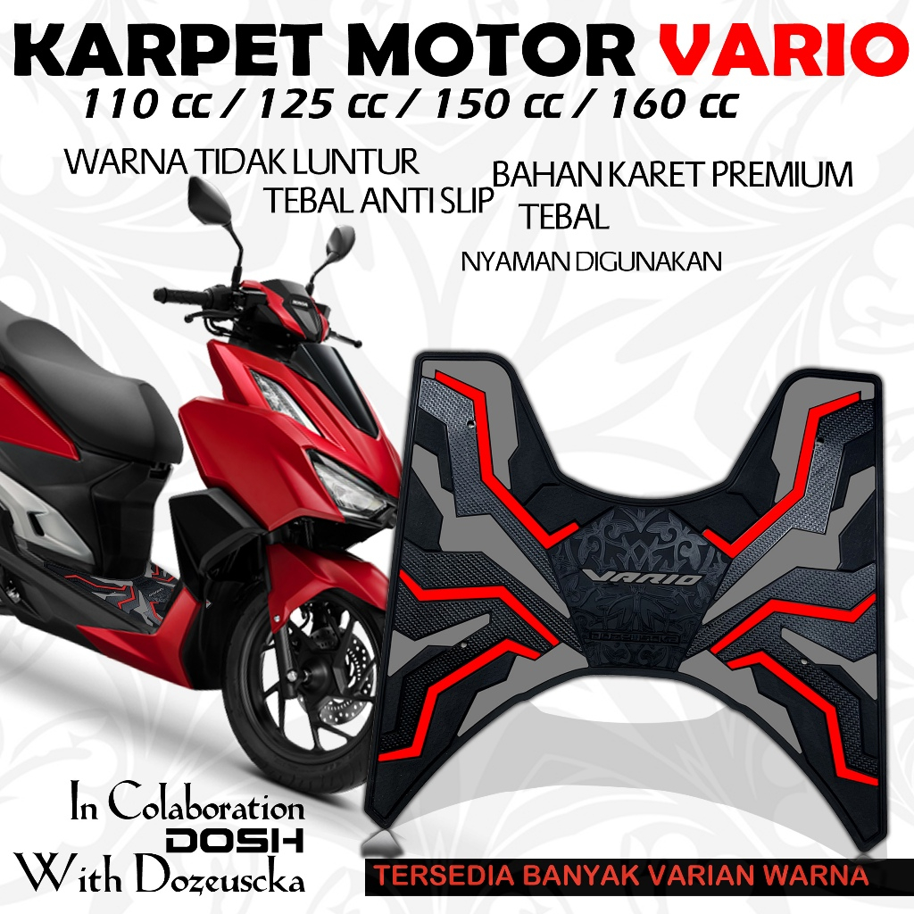 Karpet Motor Vario KARBU 110 VARIO 125 VARIO 150 VARIO 160 DARI TAHUN 2013-2024/ Pijakan Kaki Vario 