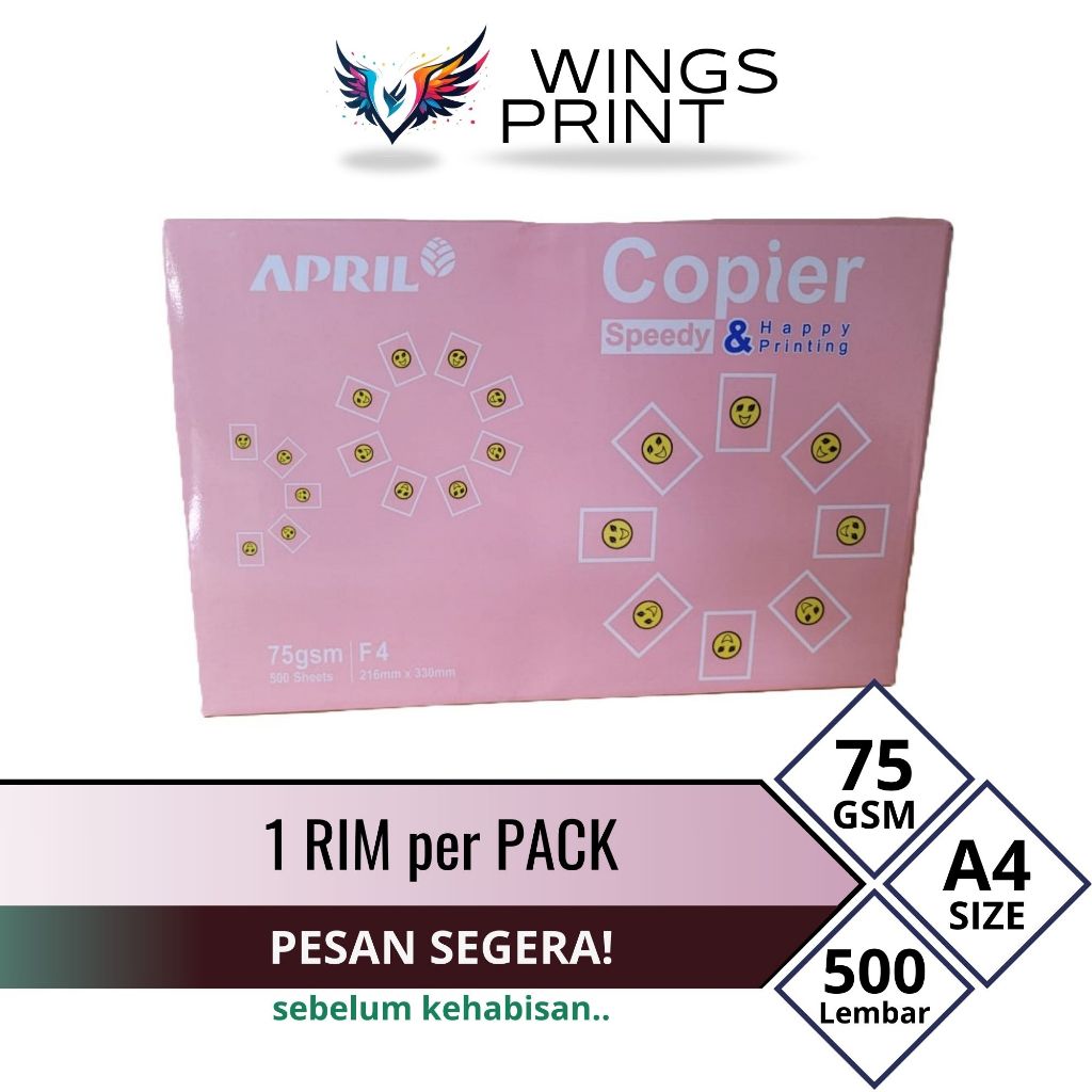 

Kertas Print HVS F4 April Copier 1 Rim 500 Lembar | Wingsprint