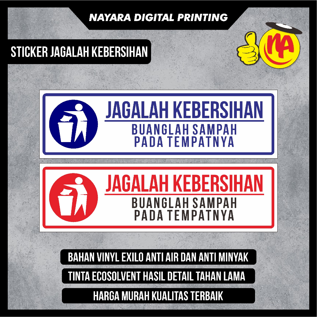 

Sign Sticker jagalah kebersihan buang sampah pada tempatnya / sticker buanglah sampah pada tempatnya / stiker buang sampah