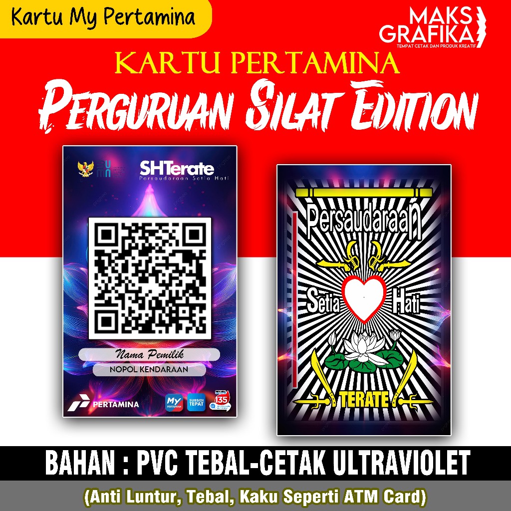 

CETAK KARTU BARCODE PERTAMINA EDISI PERGURUAN SILAT | CETAK UV PREMIUM