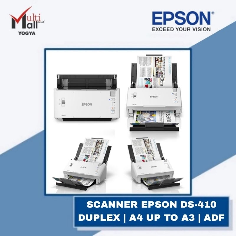 Epson Scanner DS-410 Duplex Sheet-fed ADF Document Scanner A4 Up to A3