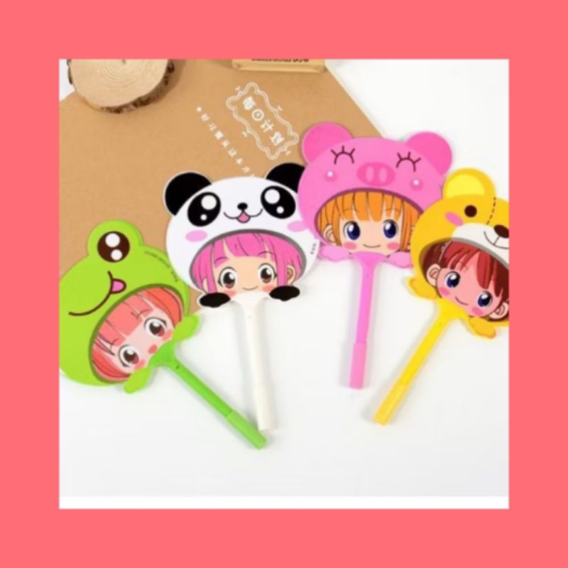

Pena 2 IN 1 Pena Kipas Lucu Animal dan Buah Pulpen Kipas Karakter Kartun Cute
