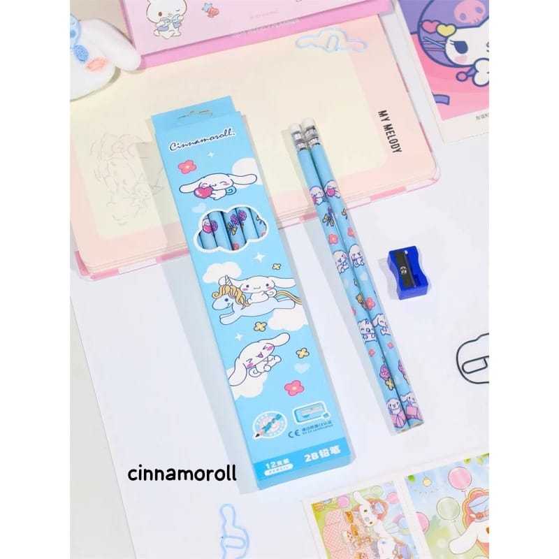 

PENSIL SET 2B SANRIO ISI 12 PCS FREE RAUTAN