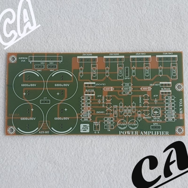 PCB DRIVER POWER AMPLIFIER TOA PLUS POWER SUPPLY 2 SET FINAL