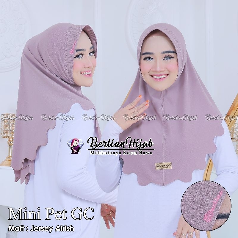 Hijab PET mini GC bergo/jilbab Instan size M ori berlian