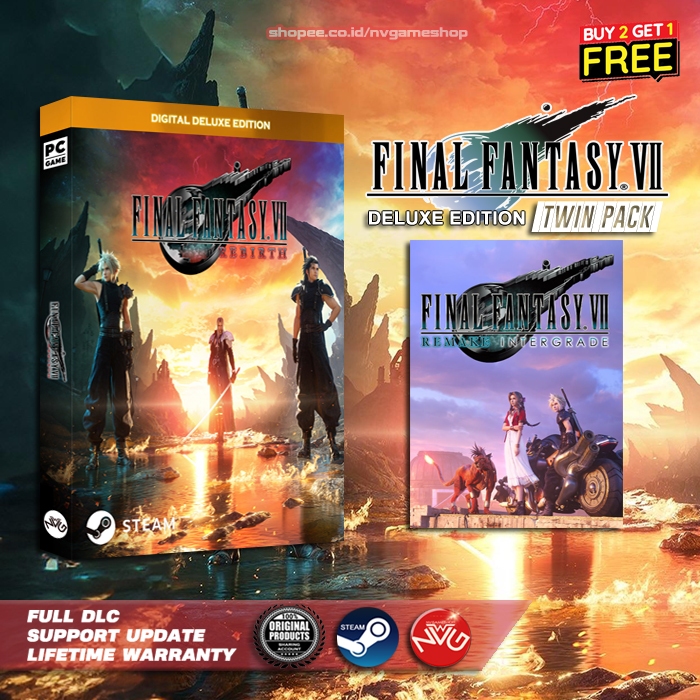 Final Fantasy 7 VII Rebirth and Remake Intergrade Deluxe Twin Pack PC Original
