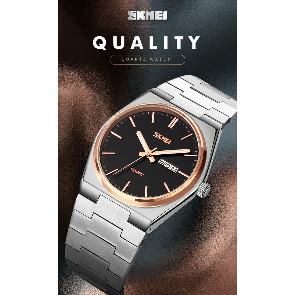 SKMEI 9288 Original Jam Tangan Pria Analog Stainless Steel Tahan Air