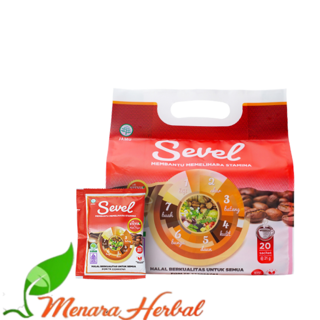 

Kopi Sevel | Kopi Ginseng 7 Elemen | Kopi SEVEL Per Pouch 20 Sachet