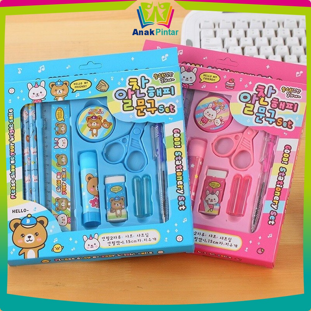 

Paket Alat Tulis Anak TK / Alat Tulis Set 8in1 Karakter Stationery Kids / Set School Supplies for Child Writing Gift Eraser Ruler Anak Pintar A26