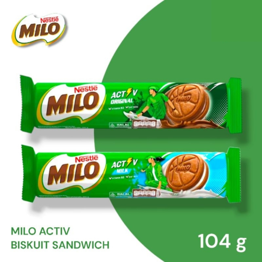 

MILO Activ Milk Original Chocolate Biskuit Biscuit Sandwich 104gr