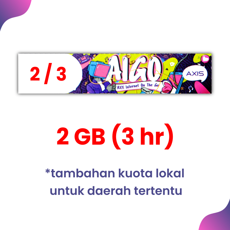 Voucher AXIS 2 GB (3 hari) - Kuota Sesuai Daerah